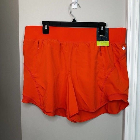 Tek Gear Neon Orange Athletic Work Out Mid-Rise Shorts NWT! Size XXL‎ 2XL - Picture 2 of 3